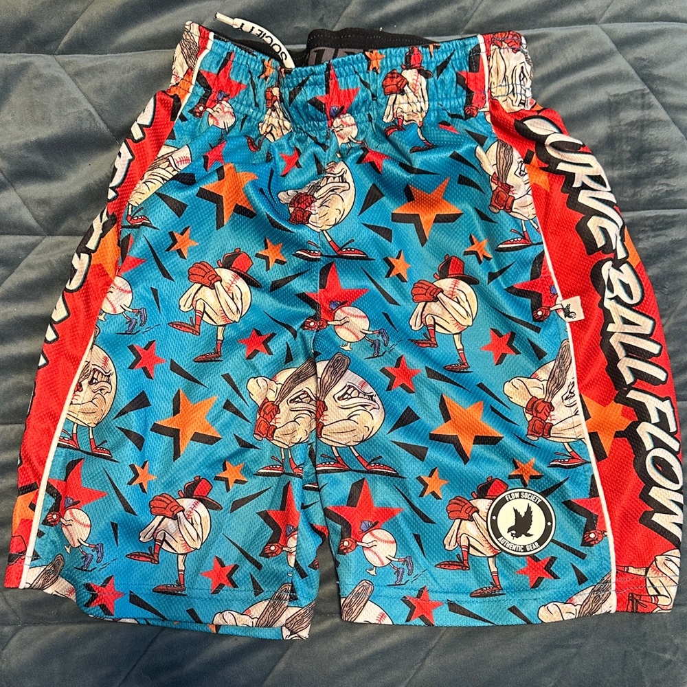 Vibrant Cartoon Print Kids Shorts